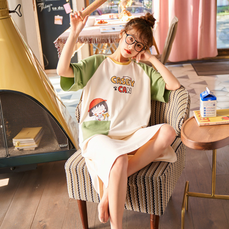 Women's Comfort O-Neck Nightdress 100% Cotton Cartoon Cute Printed Short Sleeve Nightdress Women's Summer Long
Women's Comfort O-Neck Nightdress 100% Cotton Cartoon Cute Printed Short Sleeve Nightdress Women's Summer Long
