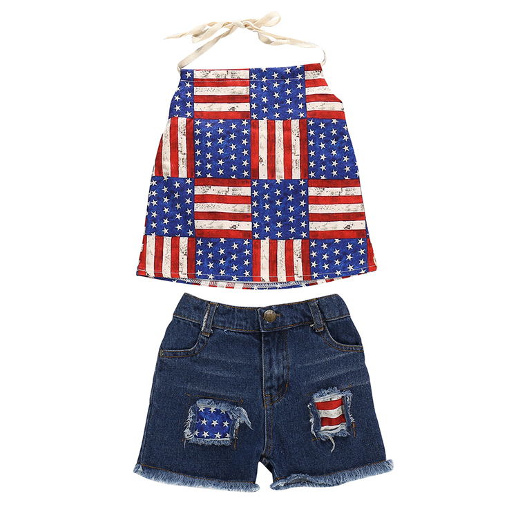 Independence Day Girl kids clothes Set Summer sling Tops + Denim shorts Jean 2PCS Sets Kids Designer Clothes Girls DHL JY368, Multi-color
Independence Day Girl kids clothes Set Summer sling Tops + Denim shorts Jean 2PCS Sets Kids Designer Clothes Girls DHL JY368, Multi-color
