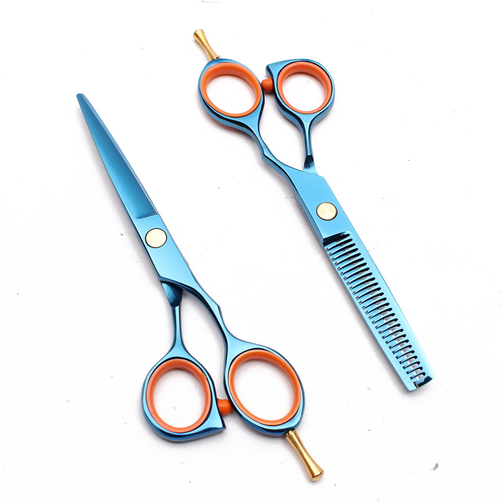 Hair Scissors C1014 5.5" 440C Customized Logo Blue Barber Shop Hairdressing Shears Cutting Shears Thinning Scissors Professional Scissors
Hair Scissors C1014 5.5" 440C Customized Logo Blue Barber Shop Hairdressing Shears Cutting Shears Thinning Scissors Professional Scissors