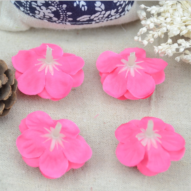 100 Pcs 4.5cm Handmade Mini Artificial Silk Rose Flowers Heads Scrapbooking Flower Kiss Ball For Wedding Decorative