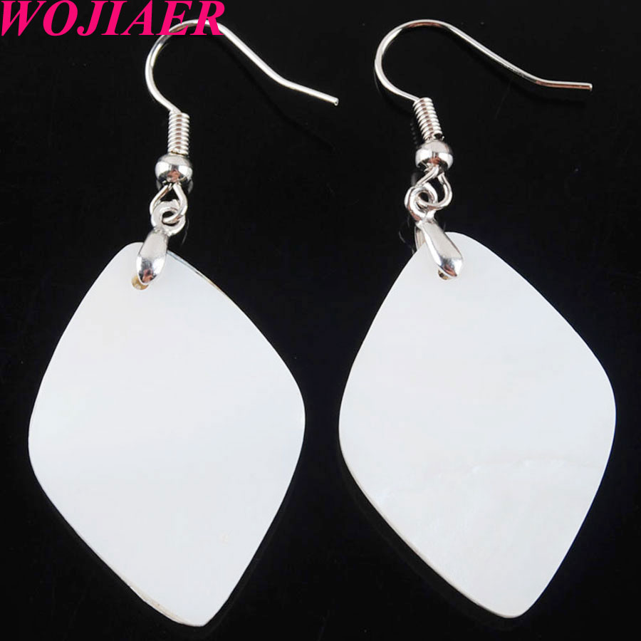 WOJIAER Vintage Double Color Oval Dangle Earrings Set For Women Girl Natural Abalone Shell Beads Drop Ear Jewelry BV905