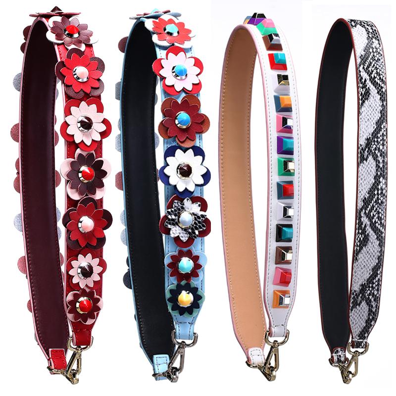 Bag Fashion Parts Come Genuine Leather Strap You Bag Accessory Silver Gold Buckle Shoulder Straps for Bags