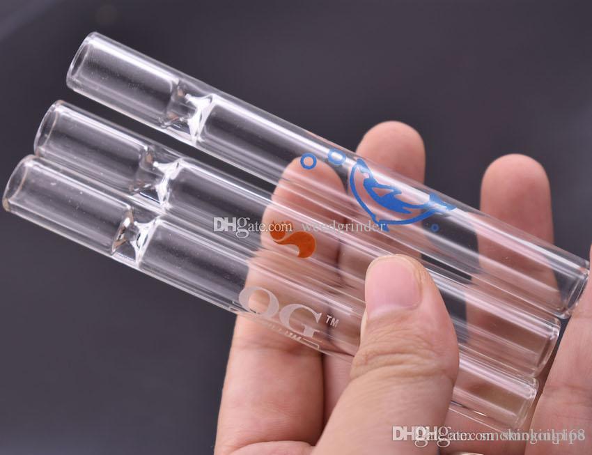 OG glass Cigarette filter Pipes One Hitter Bat cute dolphin Glass tobacco Pipe Thick Filter Tips taster pipe for Smoking