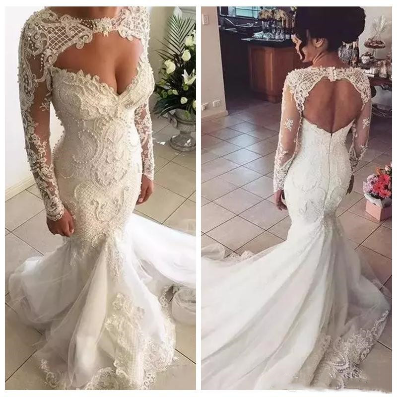 Sexy Mermaid Vintage Mariage Wedding Gowns Backless African Plus Size Bridal Dresses Vestidos De Novia