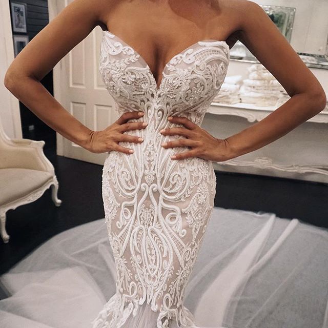 Mermaid Wedding Dresses Bridal Gowns 2019 Sweetheart Lace Appliques Sweep Train Elegant Beach Wedding Dress Custom Country Bridal Gowns