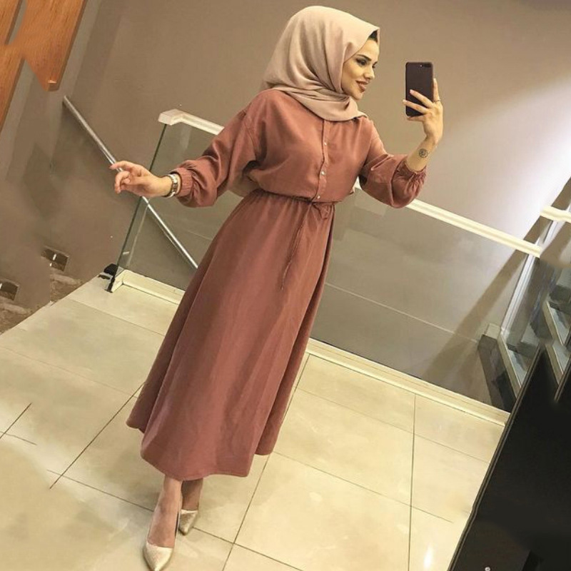 Arabian Ramadan High Waist Button Cardigan Thin Dress Muslim Belt Long Sleeve Round Neck Ethnic Style Long Dress Islamic
Arabian Ramadan High Waist Button Cardigan Thin Dress Muslim Belt Long Sleeve Round Neck Ethnic Style Long Dress Islamic