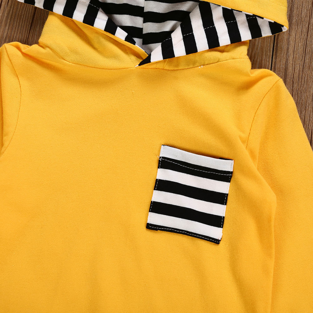 Fashion baby clothes set winter clothes for children 2PCs Striped Hooded T shirt Tops+Pants newborn baby boy roupas meni