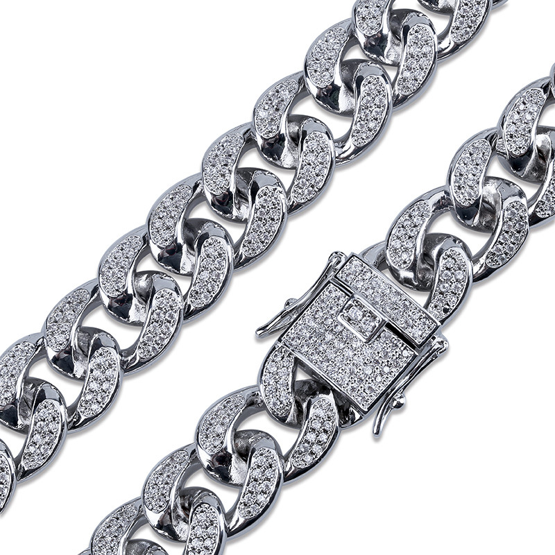 Iced Out CZ Zircon Miami Cuban Link Chain Bracelet 10mm 14mm 18mm Rapper New 18k Gold Plated Mens Hip Hop Punk Rock Curb Chains Jewelry Gifts for Boys