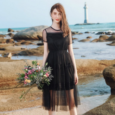 Fashion Dress Woman Luxury Clothes Sexy Slim Dress Brand Womens Round Neck One Button Net Yarn A-line Skirt High Quality 2020 Summer New, Black
Fashion Dress Woman Luxury Clothes Sexy Slim Dress Brand Womens Round Neck One Button Net Yarn A-line Skirt High Quality 2020 Summer New, Black