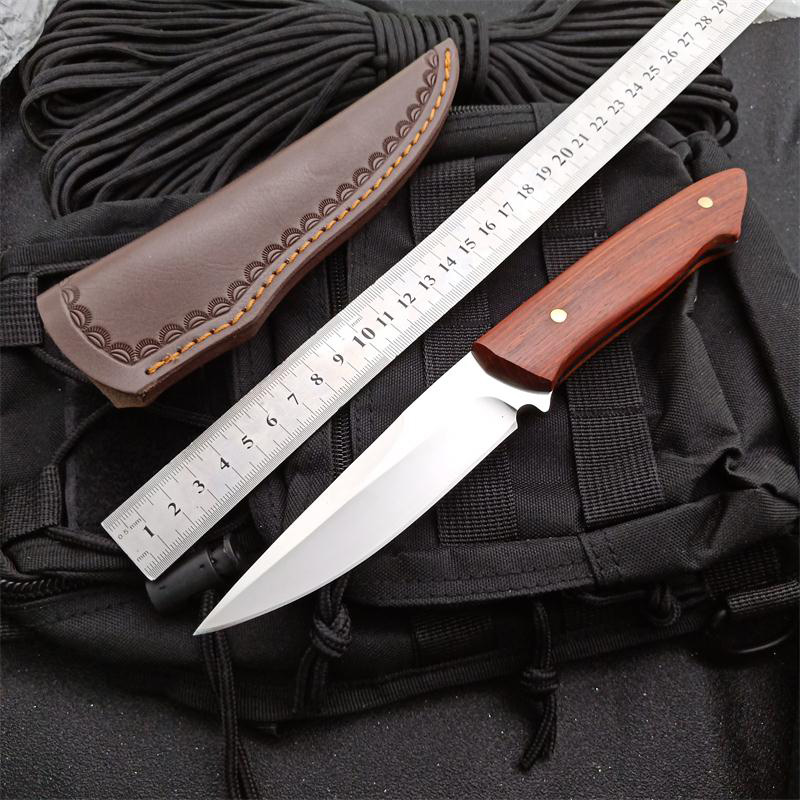 1Pcs New Survival Staight Hunting Knife 7Cr17 Satin Drop Point Blade Full Tang Wood Handle Fixed Blade Knives With Leather Sheath
1Pcs New Survival Staight Hunting Knife 7Cr17 Satin Drop Point Blade Full Tang Wood Handle Fixed Blade Knives With Leather Sheath