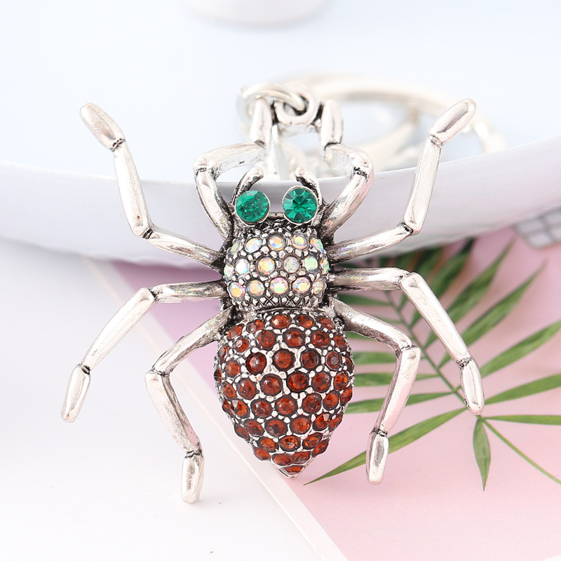Fashion 45mm Key Ring Metal Key Chain Keychain Jewelry Alloy Bag Charm Car Keychain Key Ring Holder Gift Spider Halloween 45x47mm Pendant