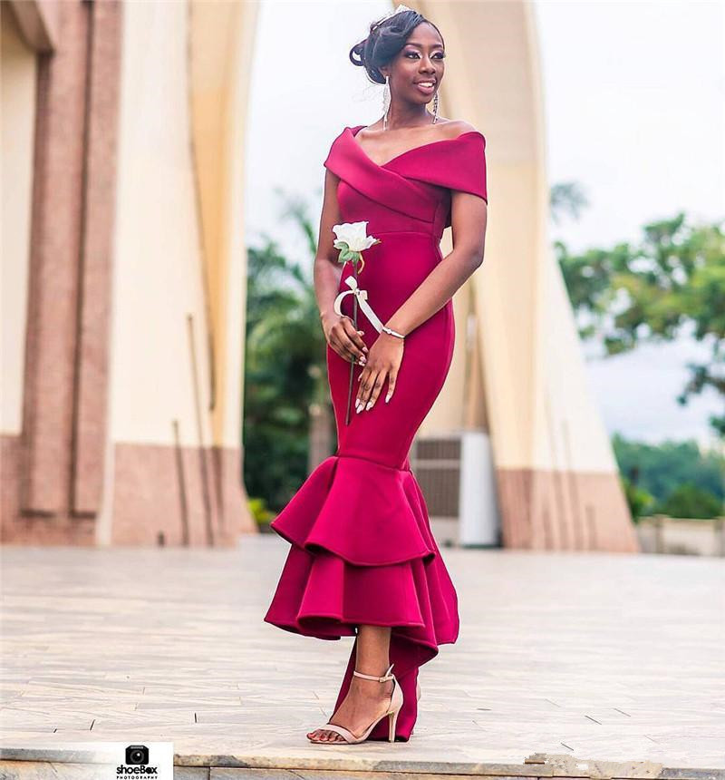 Fuchsia Mermaid Bridesmaid Dresses 2019 Sexy Off Shoulder African Women Formal Party Dresses Hi-Low Satin Wedding Guest Gowns
Fuchsia Mermaid Bridesmaid Dresses 2019 Sexy Off Shoulder African Women Formal Party Dresses Hi-Low Satin Wedding Guest Gowns