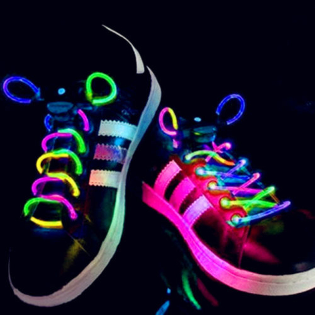 2pcs! Fashion LED Shoelaces Shoe Laces Flashing Light Up Glow Stick Strap Neon Shoe Strings Luminous Laces Disco Party Supplies