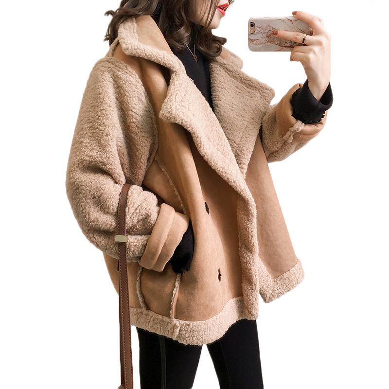 Suede Lamb Fur Coat women Fashion Faux Fur Leather Moto Jacket Ladies Loose Thick Winter Jacket Female Overcoat, Beige
Suede Lamb Fur Coat women Fashion Faux Fur Leather Moto Jacket Ladies Loose Thick Winter Jacket Female Overcoat, Beige