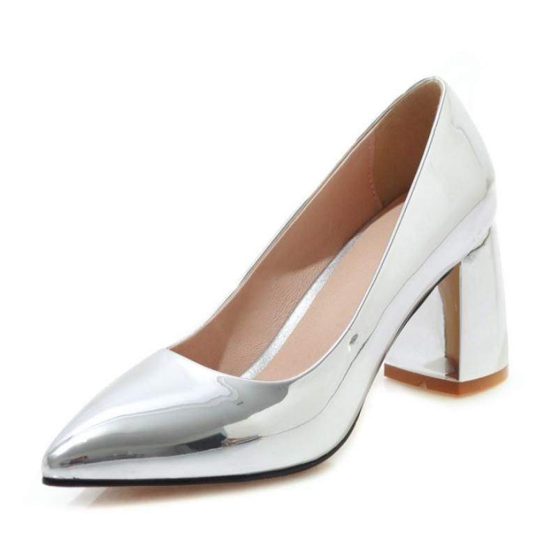 Women Pumps Shoes Fashion Square Heels Patent Leather Leather Shoes Women Pointed Toe Party Lady Footwear, Gold
Women Pumps Shoes Fashion Square Heels Patent Leather Leather Shoes Women Pointed Toe Party Lady Footwear, Gold