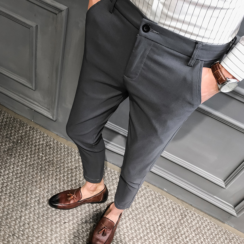 Korean Casual Slim Fit Men Suit Pants Classic Business Dress Pants Summer Office Social Streetwear Trousers Costume Homme 2020, Black
Korean Casual Slim Fit Men Suit Pants Classic Business Dress Pants Summer Office Social Streetwear Trousers Costume Homme 2020, Black