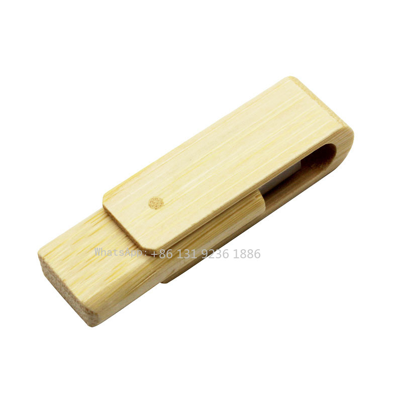 Free Custom Logo Natural Walnut USB Flash Drive 64g Swivel Usb with Square Box 4GB/8GB/16GB/32GB/128GB Memory Wood Flash Stick