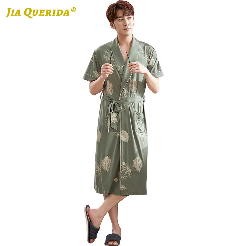 Leaf Printing Soft Floral Bathrobe Man Robe Kimono Yukata Housecoat Green Man Robe Home Night Turn Down Collar, 71068-b
Leaf Printing Soft Floral Bathrobe Man Robe Kimono Yukata Housecoat Green Man Robe Home Night Turn Down Collar, 71068-b