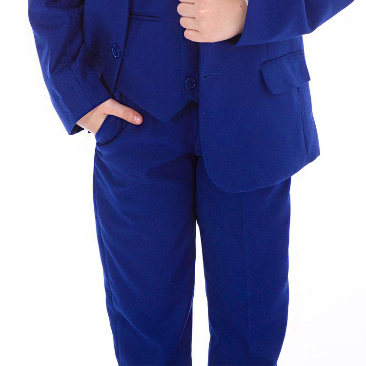 2019 Royal Blue Boys Wedding Suits 3 Piece Notched Lapel Flower Boys Groom Tuxedos Kids Formal Wear Clothing