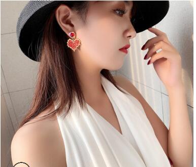 925 silver needle exaggerated fantasy romantic love purple earrings female temperament diamond earrings WL028