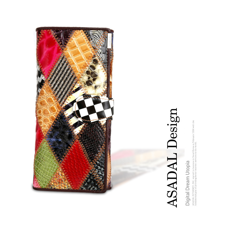 Prettyzy Genuine Leather Women Wallets Patchwork Hasp Coin Pocket Purse Female Clutch Bag Money Clip Slim Carteira Cartera Mujer Y19052302