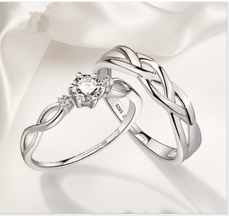 Pure silver couple ring original design of men's and women's pair ring