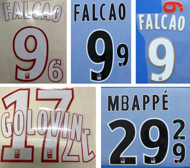 Monaco white hot printing soccer namesets FALCAO GOLOVIN MBAPPE soccer player's stamping lettering printed plastic football stickers badges
Monaco white hot printing soccer namesets FALCAO GOLOVIN MBAPPE soccer player's stamping lettering printed plastic football stickers badges