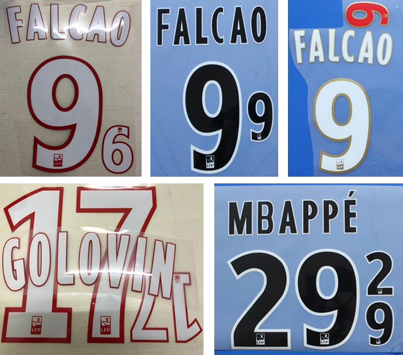 Monaco white hot printing soccer namesets FALCAO GOLOVIN MBAPPE soccer player&#039;s stamping lettering printed plastic football stickers badges от DHgate WW