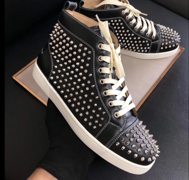 Italy Brand Design Red Sole Sneaker Spiked Flat Men's Red Bottom Sneakers High Top Genuine Leather Full Spikes Factory Wholesale 35-47
Italy Brand Design Red Sole Sneaker Spiked Flat Men's Red Bottom Sneakers High Top Genuine Leather Full Spikes Factory Wholesale 35-47