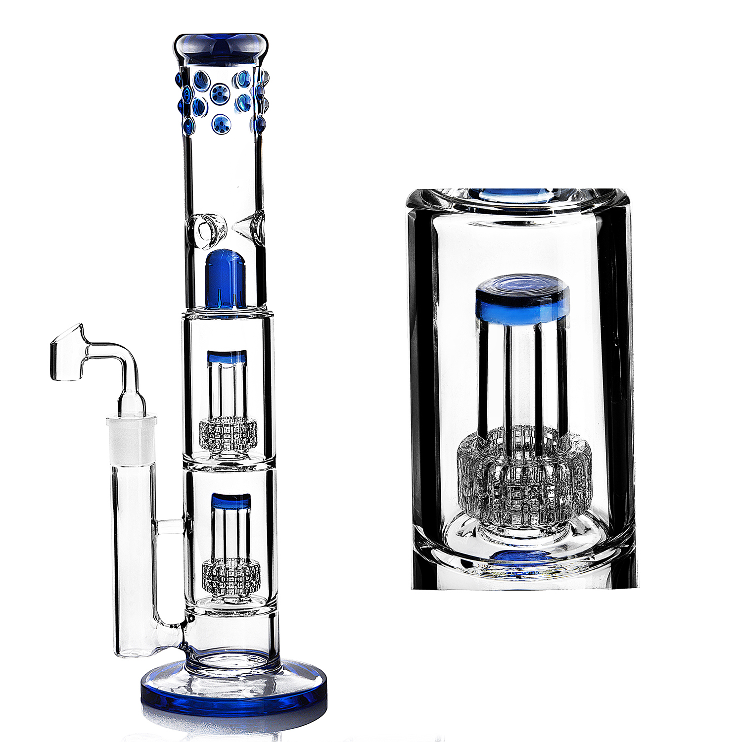 Blue water glass bong Solid base with stereo matrix perc bubblers water pipe dab rig hookahs with 18mm joint
Blue water glass bong Solid base with stereo matrix perc bubblers water pipe dab rig hookahs with 18mm joint