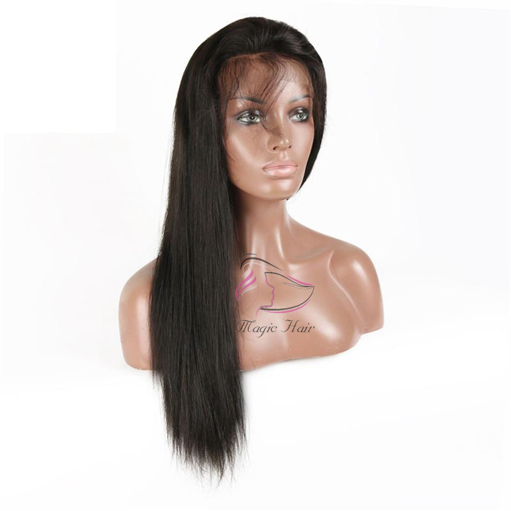 4x4 Lace Closure Human Hair Wigs Natural Color Straight Brazilian Human Hair Wigs 130% Density 150% Density