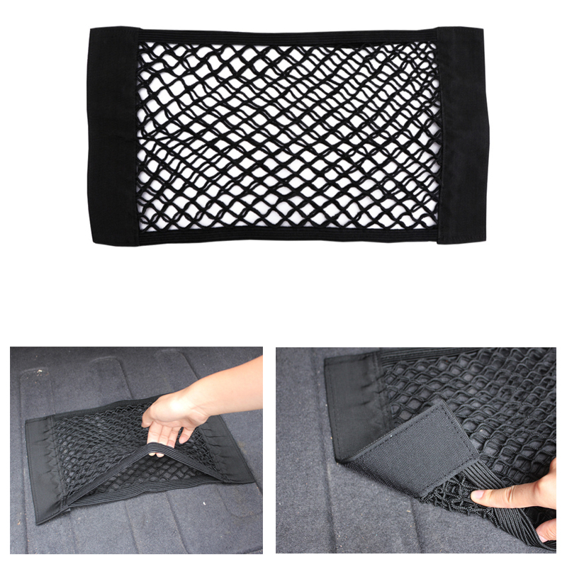 Car Back Seat Organizer Trunk Storage Bag Auto Organizer Double-deck Elastic String Net Car-styling Pocket Mesh Bag Car Accessories