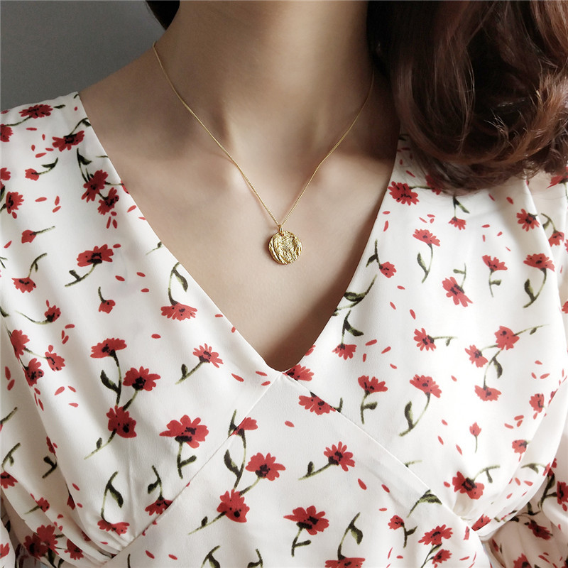 New Punk Style Sterling Silver 925 Jewelry Female Necklaces&Pendants 100% 925 Sterling Silver Irregular Pendant Necklace