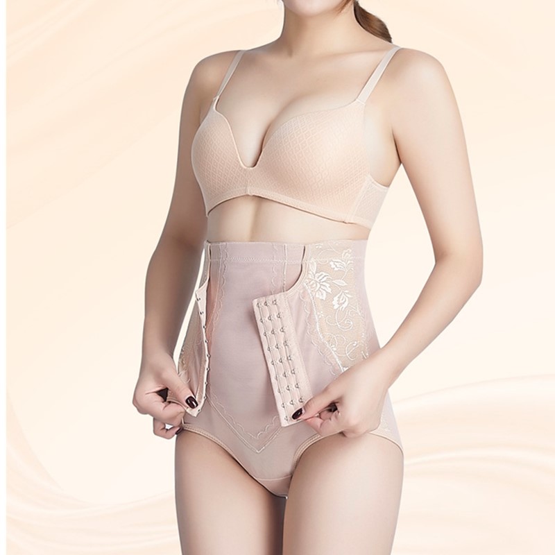 M-3XL Women Waist Trainer Tummy Control High Waist Panty with Lace Accents Slimming Firm Body Shaper Plus Size Butt Lifter Sexy Shapewear