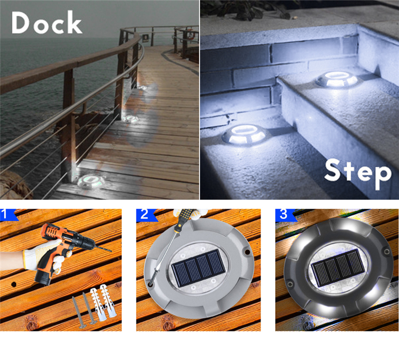 Aluminum Led Lights Outdoor Waterproof LED Solar Pathway Light Solar Lawn Road Solar Lamps for Road Resistant Road Entry Plaza