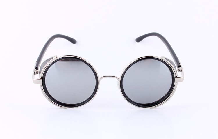 Gothic Steampunk Round Metal Sunglasses for Men Women Mirrored Circle Sun glasses Retro Vintage