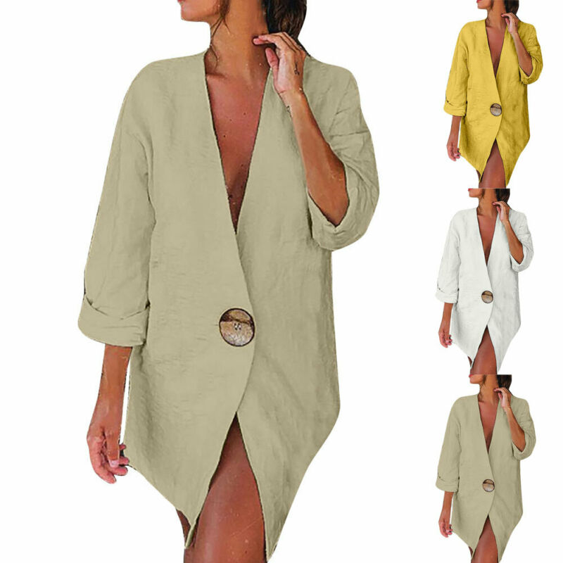 Hot Women Casual Slim Suit Blazer Ladies Outwear Solid Long Sleeve Jacket Coat Ladies Loose Blazers, Khaki
Hot Women Casual Slim Suit Blazer Ladies Outwear Solid Long Sleeve Jacket Coat Ladies Loose Blazers, Khaki