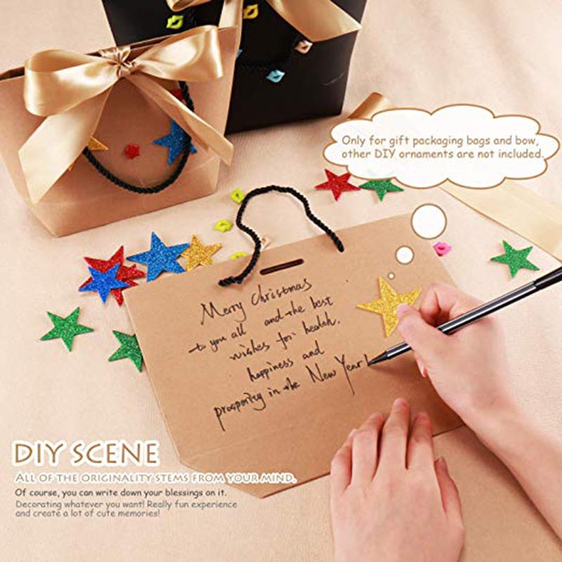 10pcs Large Size Gift Box Packaging Gold Handle Paper Gift Bags Kraft Paper With Handles Wedding Baby Shower Birthday Party Favor4147384