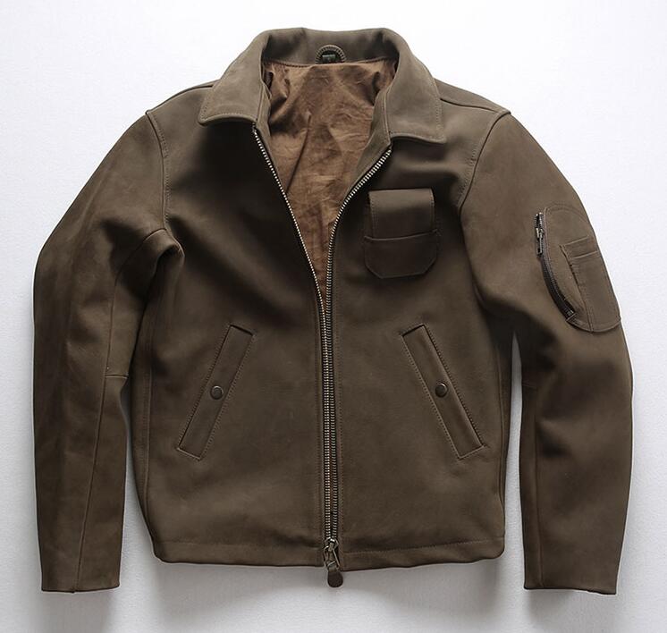 High quality AVFLY Yellow cowhide genuine leather jackets USA casual Motorcycle leather jackets for sale, Brown
High quality AVFLY Yellow cowhide genuine leather jackets USA casual Motorcycle leather jackets for sale, Brown