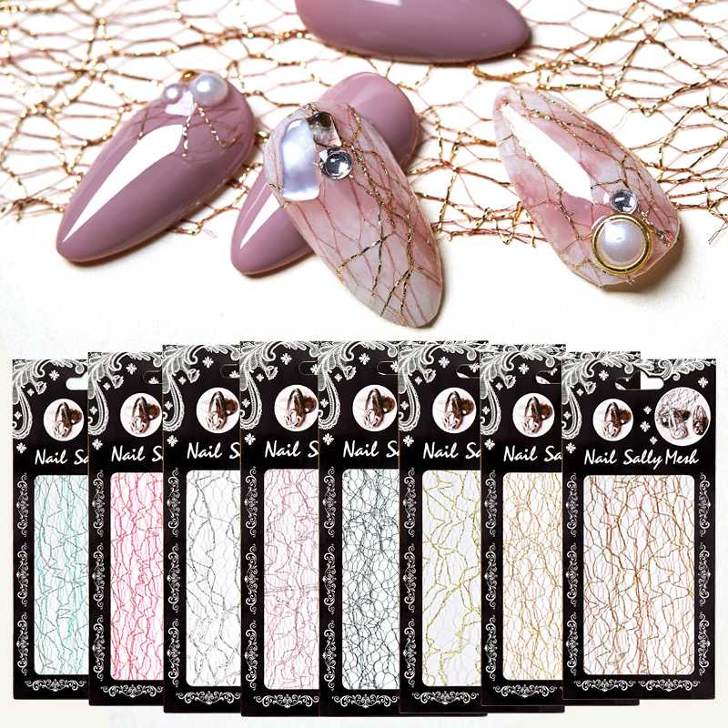 1pc 3D Mesh Nail Sticker Gold Silver Net Line Tape on Nails Holo Adhesive Silk Foil Nail Art Decorations Decal Polish Tip, Aaq02645
1pc 3D Mesh Nail Sticker Gold Silver Net Line Tape on Nails Holo Adhesive Silk Foil Nail Art Decorations Decal Polish Tip, Aaq02645