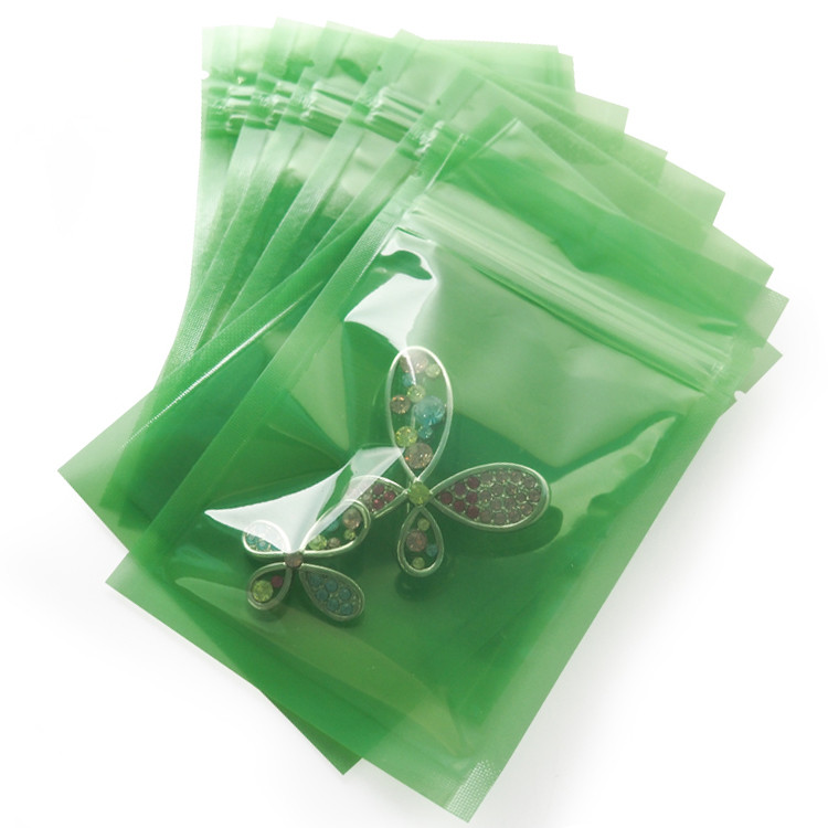 100pcs Flat Bottom Clear Plastic Zip Lock Packaging Bag Resealable Snack Powder Tea Beans Seeds Jewelry Heat Sealing Zipper Gift Storage Pouches