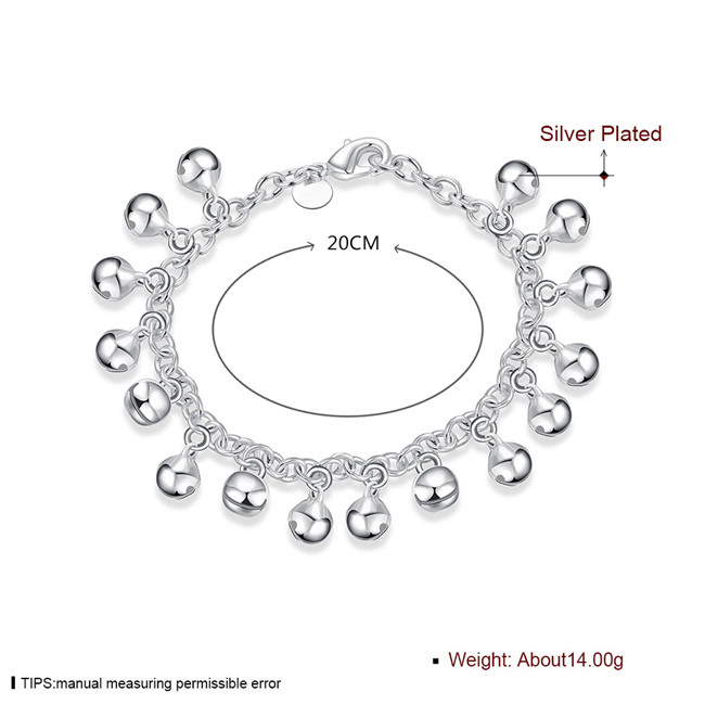 Hot sale best gift 925 silver Jingle bracelets DFMCH056, brand new fashion 925 sterling silver plated Chain link bracelets