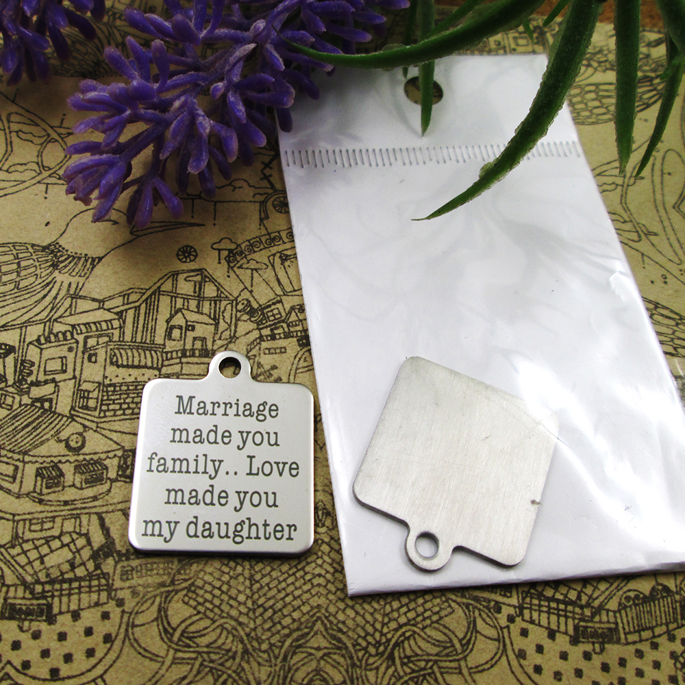 40pcs--"Marriage made you family"stainless steel charms more style for choosing DIY Charms pendants for necklace
40pcs--"Marriage made you family"stainless steel charms more style for choosing DIY Charms pendants for necklace