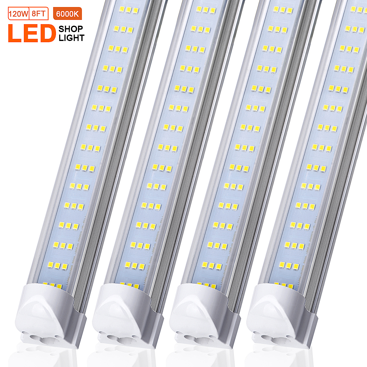 100PCS 8FT LED Shop Lights Fixture -120W, 12000LM, 6000K Cool White,Flat 3 Row, Tube Light, No Ballast,Super Bright White, Bulbs for Garage
100PCS 8FT LED Shop Lights Fixture -120W, 12000LM, 6000K Cool White,Flat 3 Row, Tube Light, No Ballast,Super Bright White, Bulbs for Garage