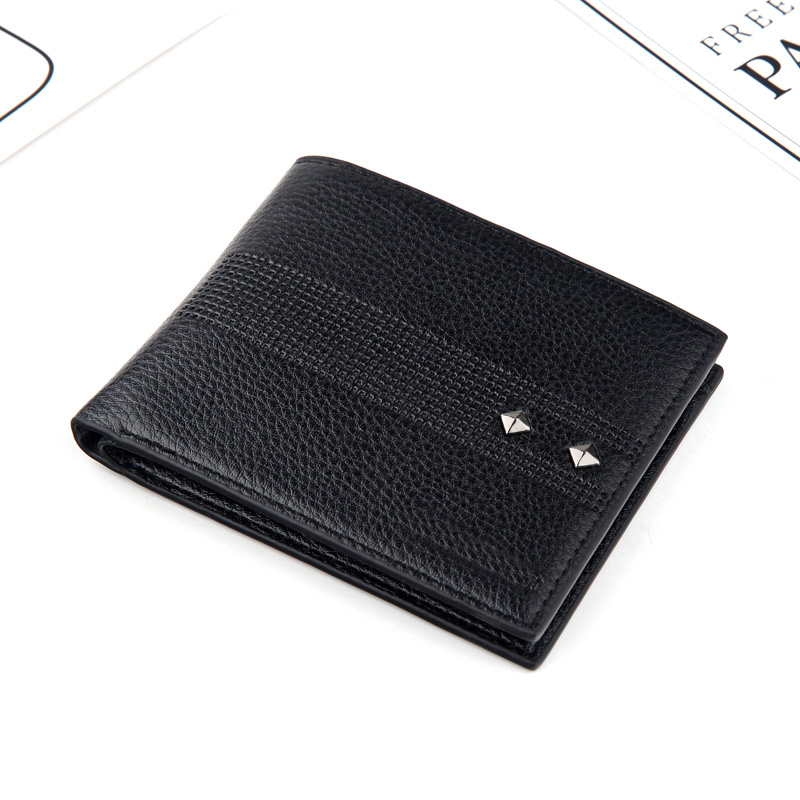 Men's short wallet Europe and the United States trend cross section lychee skin clip multi-function card package one fold wallet, Black
Men's short wallet Europe and the United States trend cross section lychee skin clip multi-function card package one fold wallet, Black