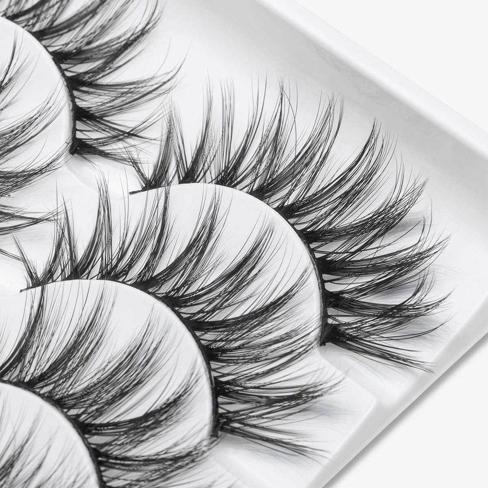 5 Pairs Mixed Styles 3D Mink Hair False Eyelashes Handmade Natural Long Eyelash Wispy Fluffy Multilayer Lashes Reusable