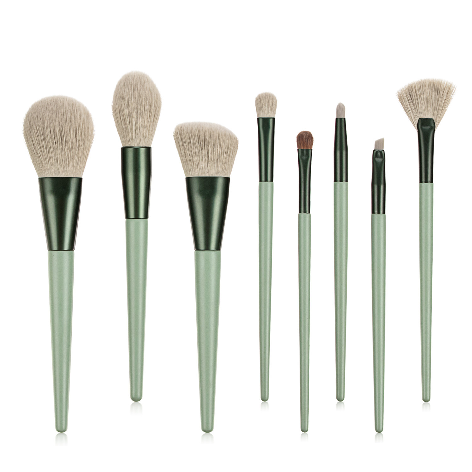 Horse hair makeup brushes set 8pcs brush tools for eye shadow loose powder foundation cosmtics super soft 4 colors available DHL Free