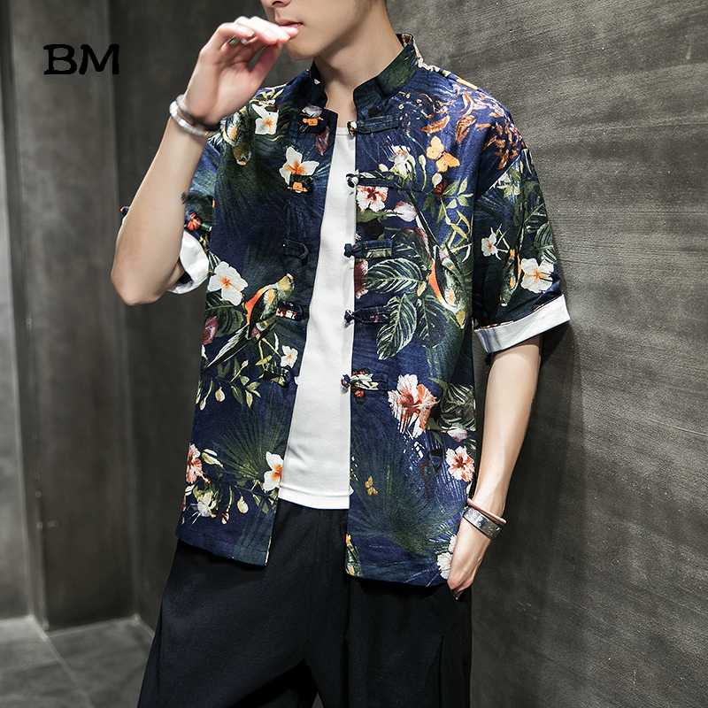 2020 Chinese Style Hawaiian Flower Shirt Male Stand Collar Casual Short Sleeve Fashion Printed Shirt For Men Korean Clothes, C610
2020 Chinese Style Hawaiian Flower Shirt Male Stand Collar Casual Short Sleeve Fashion Printed Shirt For Men Korean Clothes, C610