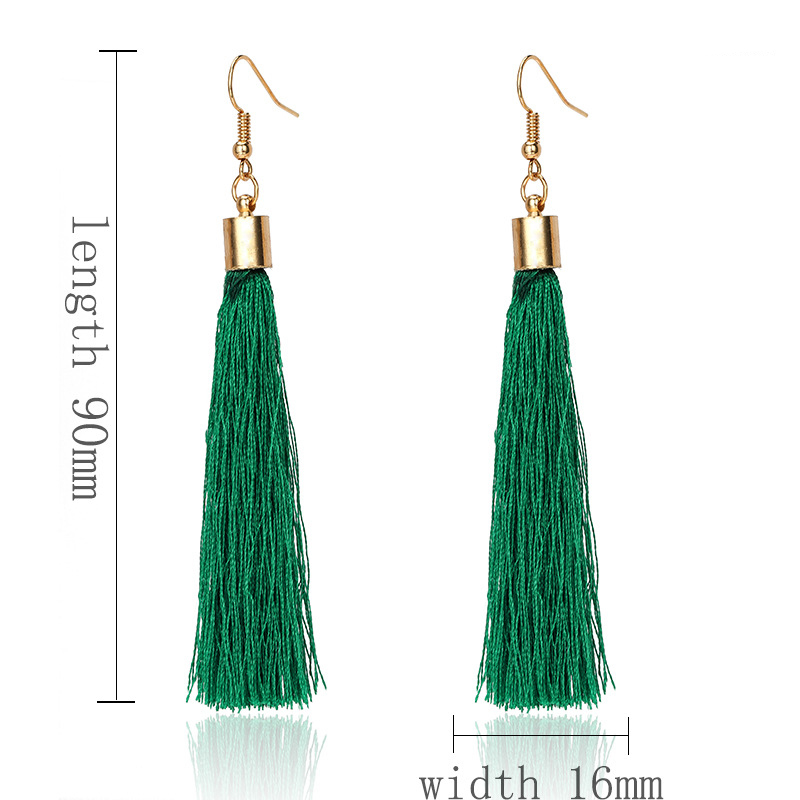 Women's long tassel pendant earrings girls tassel earrings elegant temperament Valentine's Day birthday party wild gift