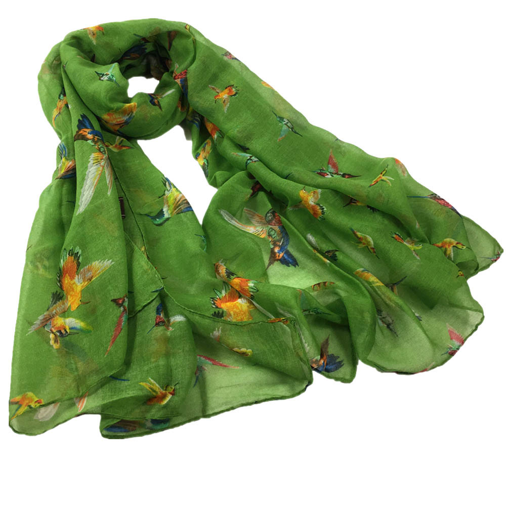 Women Printing Long Soft Paris Yarn Scarf Wrap Shawl Stole Scarves Paris yarn Lark birds print Wai sjaal vrouwen
